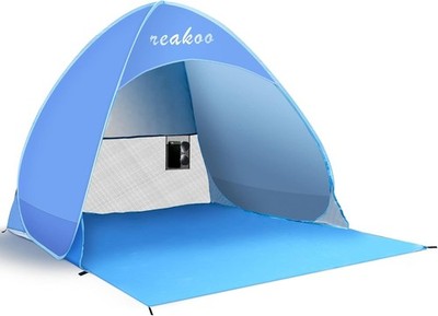 Strandmuschel Pop Up UV Schutz 50+ für 3-4 Personen, Tragbar & Groß