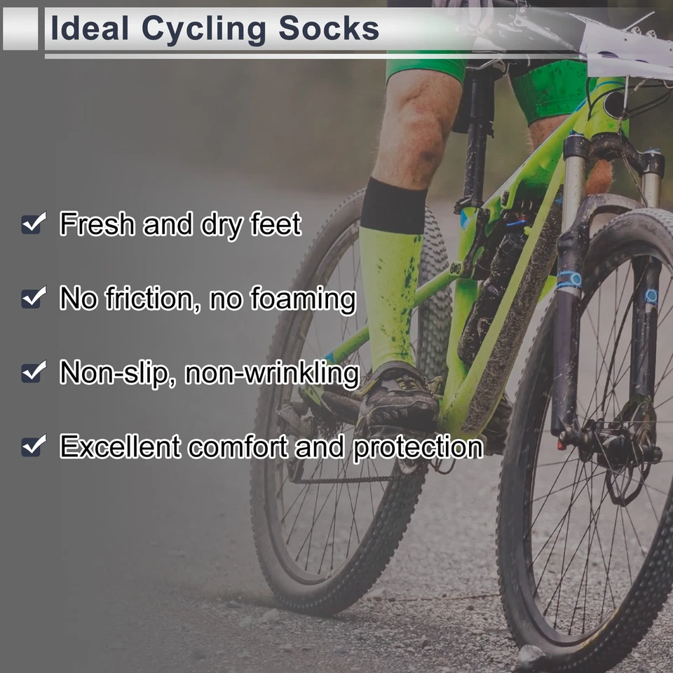 Calcetines Ciclismo Transpirables Azul/Negro Talla L-XL 1 Par Chevron - Imagen 3 de 4