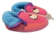 Hello Kitty NWT Girl's 13-1 Pink Plush Fabric Sherpa Slippers