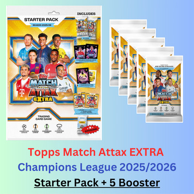 Topps MATCH ATTAX EXTRA 25/26 Champions League 2025/2026 - Starter + 5 Booster