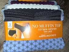 Warners Womens Hipster Underwear Panties Cotton Blend 3-Pair Lace A  3XL/10