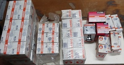 47 x verschiedene Glühlampen 40-100W, auch Krypton und Concentra E27, 1 x E14
