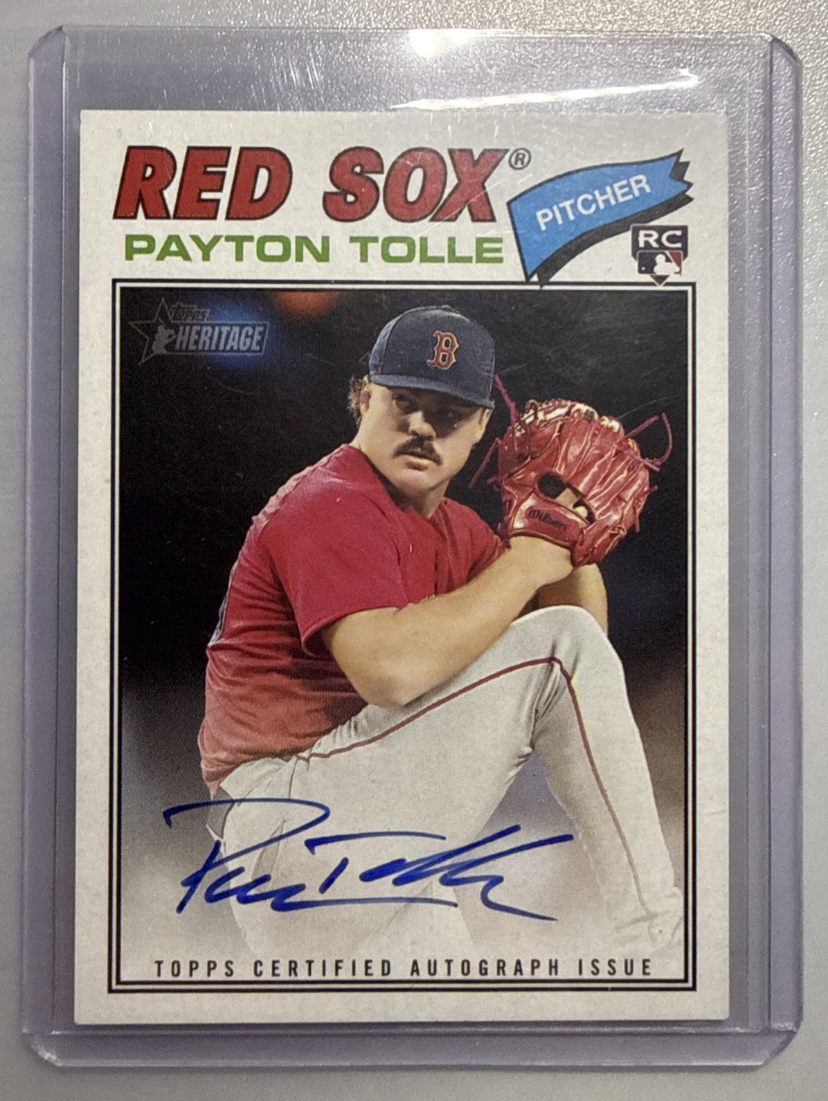 2026 Topps Heritage Payton Tolle Real One Rookie On-Card Auto #ROA-PC Red Sox