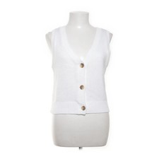 Hollister, Weste, Größe: M, Weiß, Feinstrick, Damen #hCt