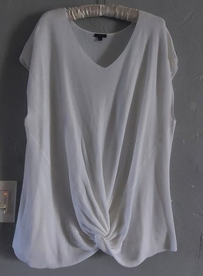 Talbots Plus 3X Open Stitch Stretch Blouse,cotton ,Tencell, Lyocell