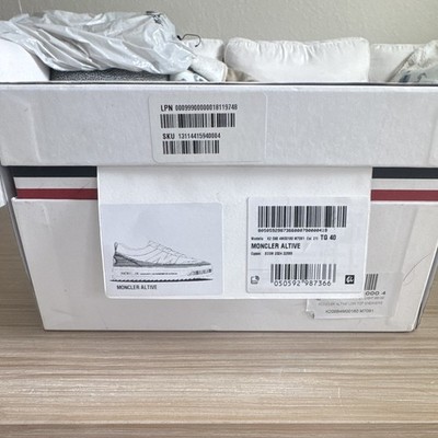 Moncler Altive Low Top Lace-Up Sneakers Beige/Cream Logo New w/ Box