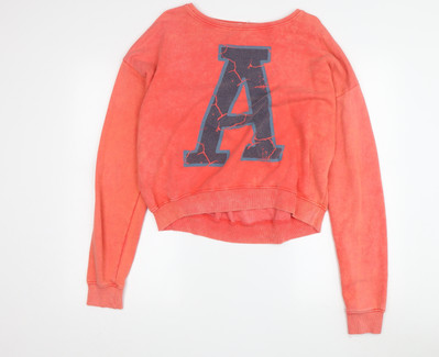 SoulCal & Co orangefarbener Damenpullover Sweatshirt mit Grafikdruck Größe 8