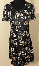 Adidas x Farm Rio Butterfly Print Dress Short Sleeve T-Shirt Dress Black Size XS