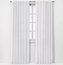 1pc Light Filtering Linen Window Curtain Panel Threshold 54" W x 84" L White