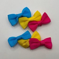 Vintage 1980s Goody TriColor Bow Barrettes Clips - Unused Old Stock