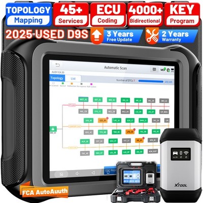 2025 XTOOL D9S Wireless Bidirectional OBD2 Diagnostic Tool 45+ Services Topology