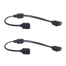 2pcs 30cm Black Addressable ARGB LED Extension Cable 1 to 2 One RGB LED Y Dis...