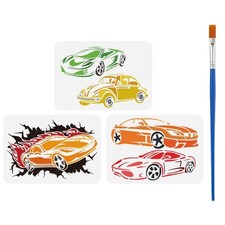 FINGERINSPIRE 3 Pcs Sport Car Drawing Stencil with A Paint Brush 11.7x8.3inch...
