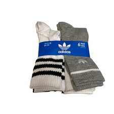 Adidas Kids Originals Remix 4.0 Crew Socks 6-Pack Size 5Y-7Y