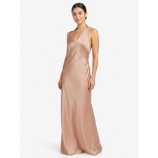 Show Me Your Mumu Blush Pink Halter Neck Satin Maxi Dress Women Size M