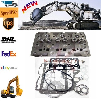 New Complete Cylinder Head Assy Valves & Full Gasket Set For Kubota D1101 DH1101