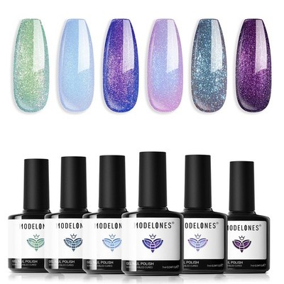 modelones Gel Nail Polish Set 6 Colors Chameleon Aurora