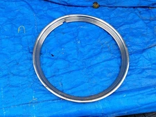 1940's Early Ford Stainless 16" Wheel Trim Ring Ribbed rat Hot Rod Vintage (1)