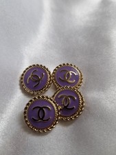 LOT OF FOUR CHANEL PURPLE BUTTONS 16MM
