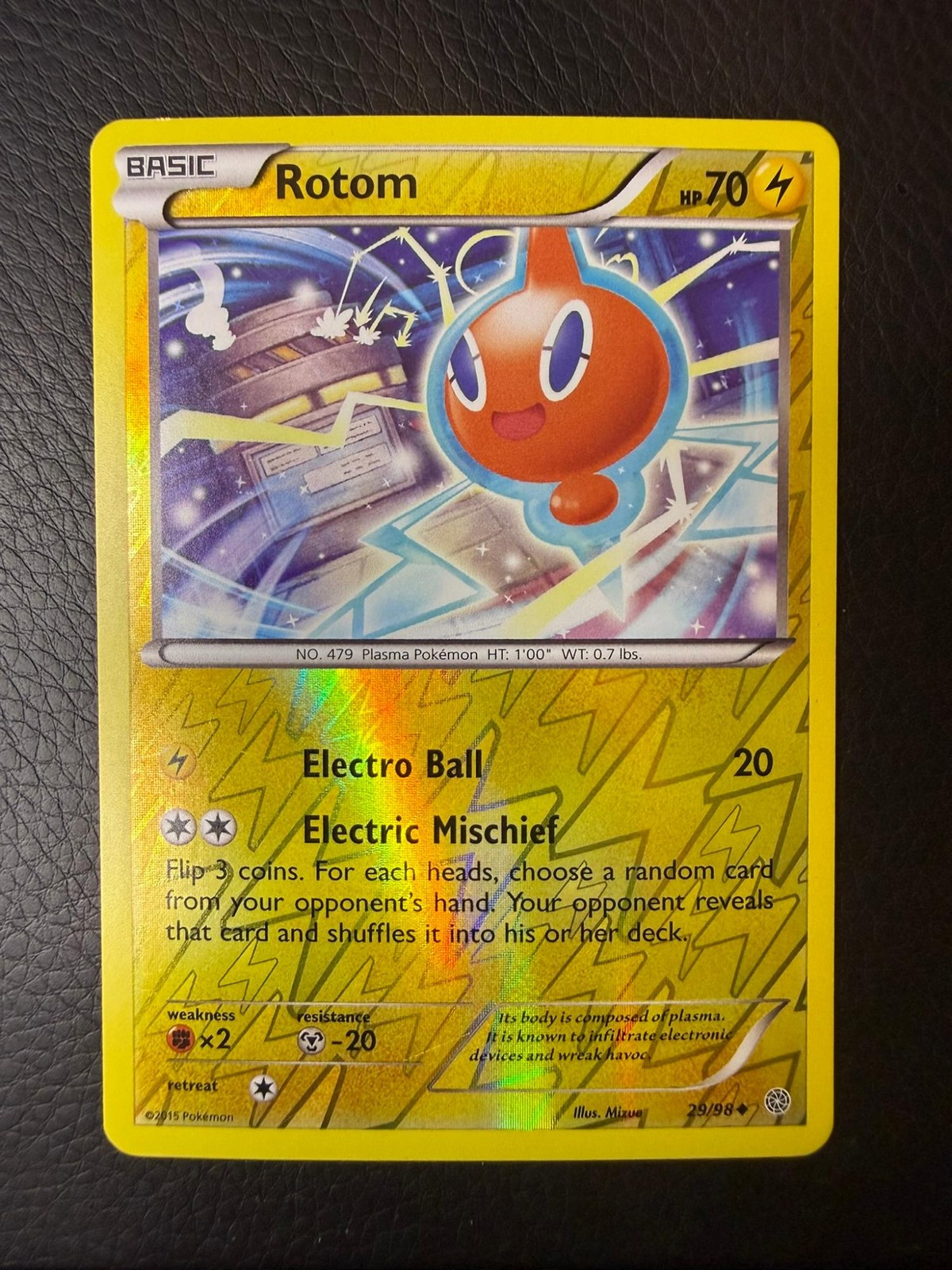 LP Reverse Holo Ancient Origins Rotom 29/98 Uncommon Pokemon