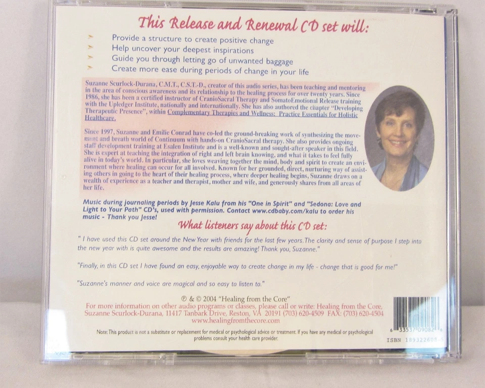 Suzanne Scurlock-Durana Healing From Core Release Renewal Holistic Wellness CD - Image 3 of 4