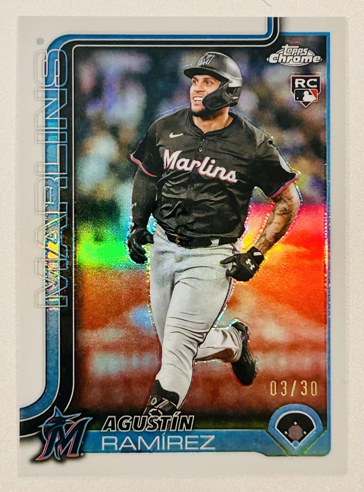 Agustin Ramirez 2025 Topps Chrome Update #USC200 White Refractor RC /30 Marlins