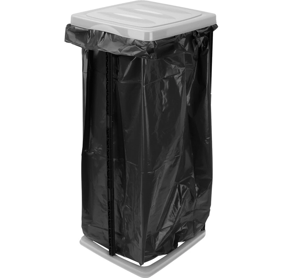 Support De Sac Poubelle En Acier Inoxydable - Robuste, Couleur Argent, Neuf