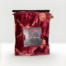Ed Hardy Burgundy Tiger Chain Tattoo Super Soft Plush Throw Blanket 50x70 NWT