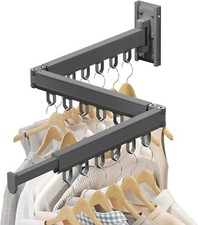 Wall Mounted Drying Rack - Foldable Retractable Laundry Hanger