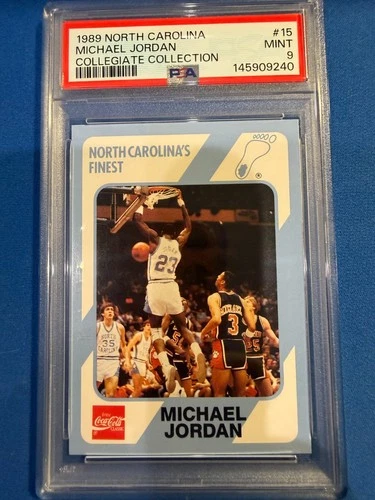 1989 NORTH CAROLINA COLLEGIATE CARD #15 MICHAEL JORDAN PSA 9  MINT