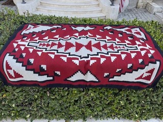Auth: Antique American Indian Rug / Blanket TOTEMIC Navajo Beauty 3x5 NR