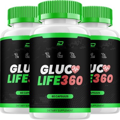 (3 Pack) Gluco Life 360 Capsules   GlucoLife 360 All Natural Glycogen Support