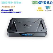 X96Q PRO+ TV Box Android 14 4G 32G/64G WiFi6 1000M BT5.0 USB3.0 VP9 H.265 4K HDR