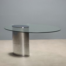 Tavolo Knoll Lunario Design Cini Boeri Acciaio Design Anni 70-80 Originale