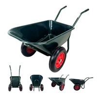 Schubkarre Bauschubkarre Schiebkarre 2-Rad 160Kg Gartenkarre 100L Vollgummi