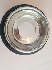 Non-Tip Medium Stainless Steel Dog Bowl 32oz Hygienic Easy to Clean Non-Skid-New