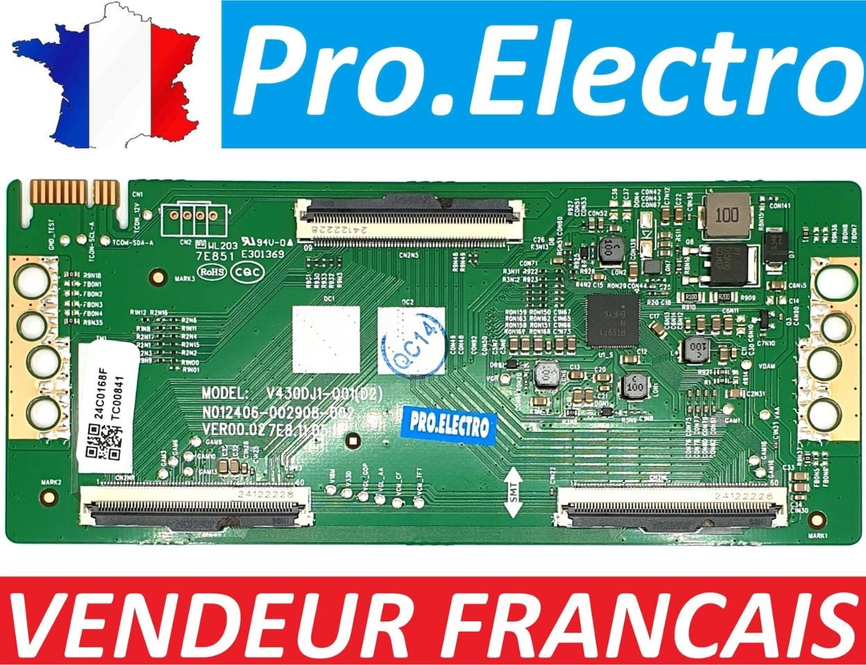 Carte T-CON V430DJ1-Q01 D2 pour TV Philips 43PUS8000 12