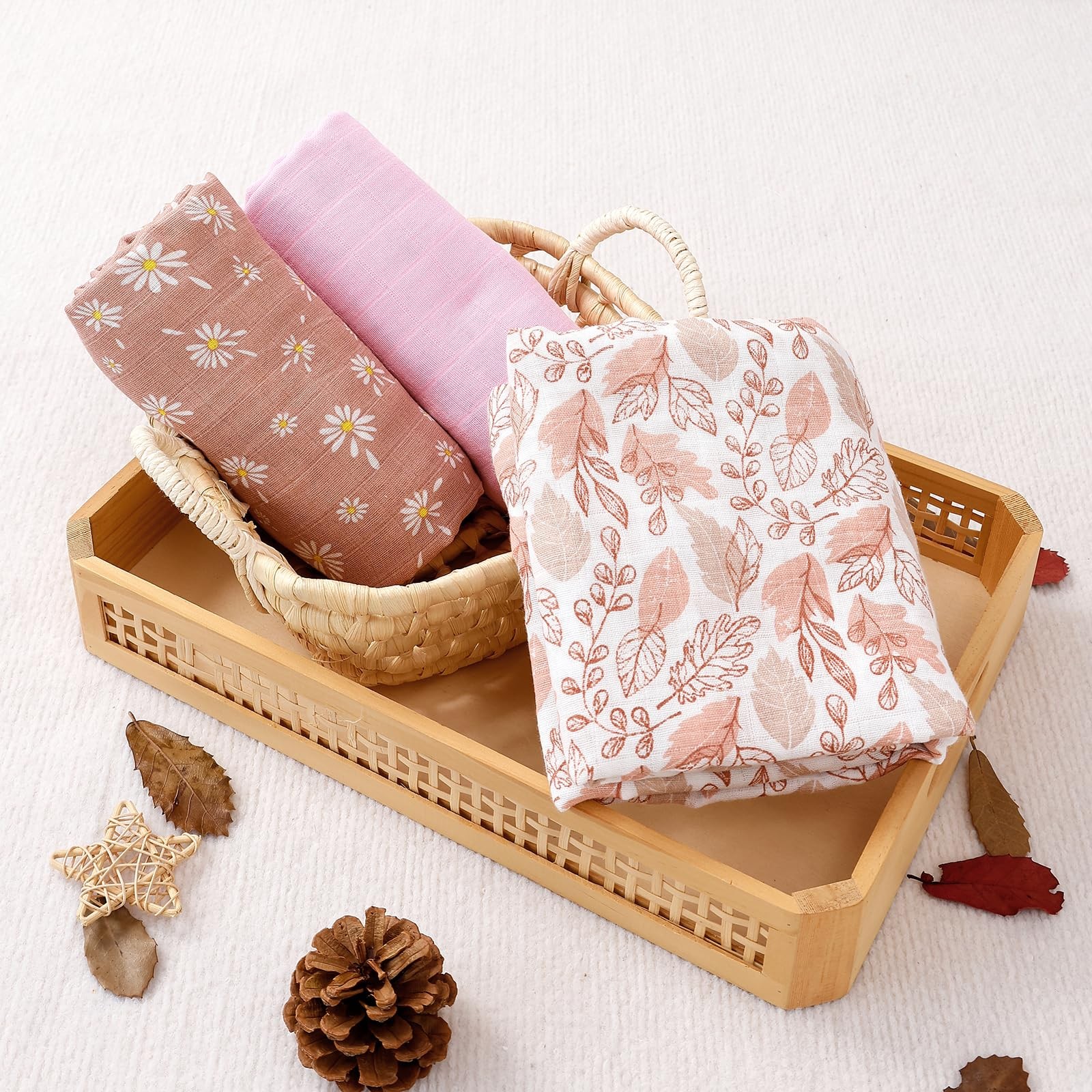 3 Set Muslin Swaddle Blankets,Essential Baby&Newborn Swaddling,Perfect for Bo... thumbnail 4