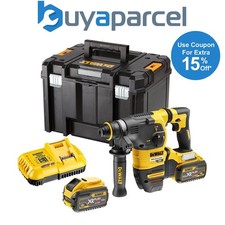 Image of Dewalt DCH333X2 54v XR FlexVolt Cordless Brushless SDS+ Hammer Drill - 2 x 9ah