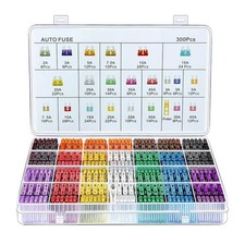 300Pcs Car Fuse Assortment Kit, 160 Mini Blade Fuses Automotive  90 Standard Au