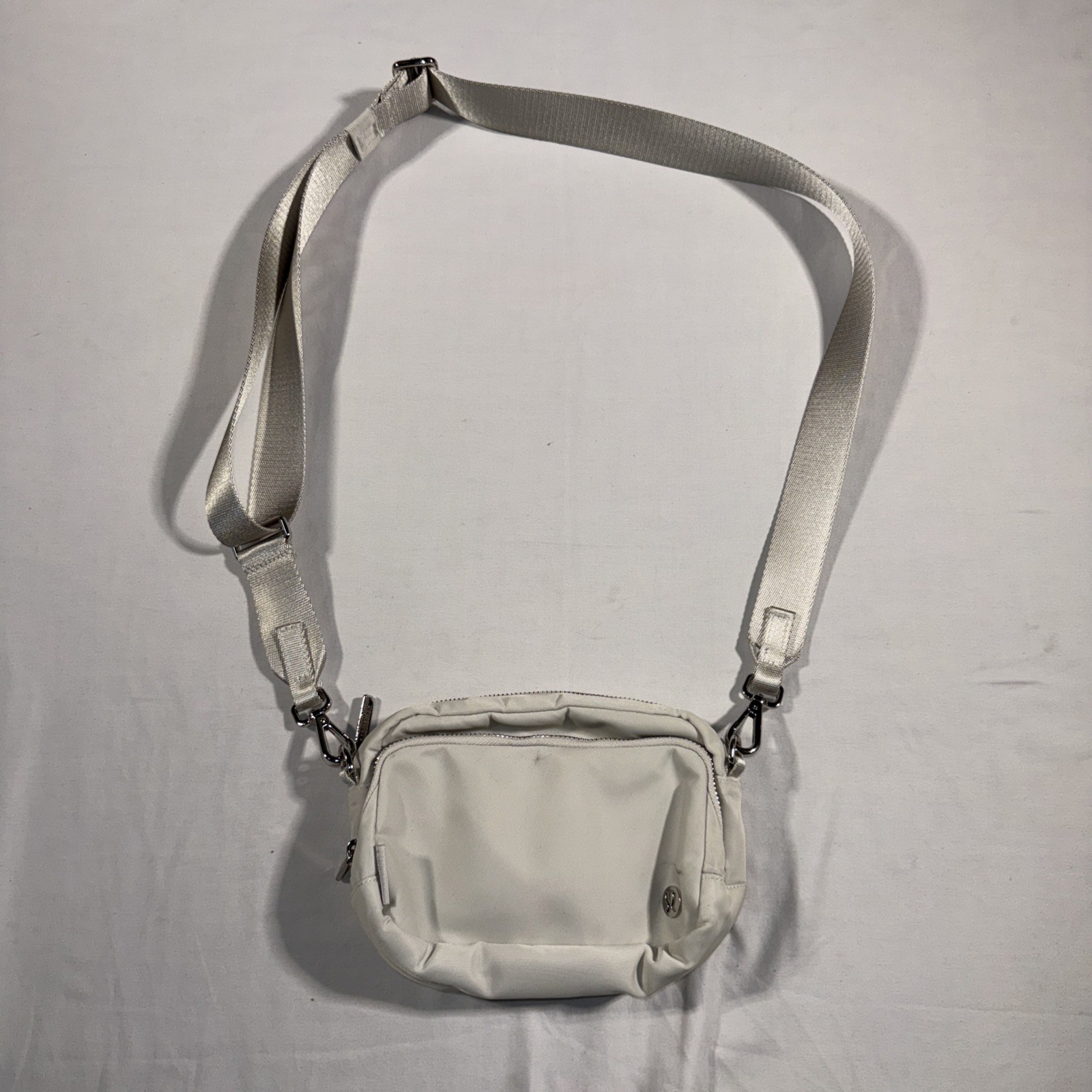 Lululemon White Crossbody Bag with Stains See Photos-image