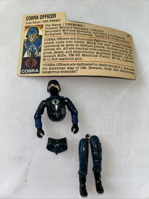 Cobra Officer V1.5 Swivel Arms G.I. Joe 1983 Hasbro Vintage Figure No Cracks SH