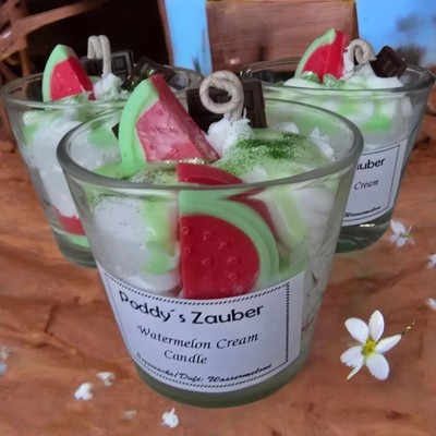 Duft Kerze Dessert Candle Watermelon Cream Aus Sojawachs Und Wassermelonen Duft