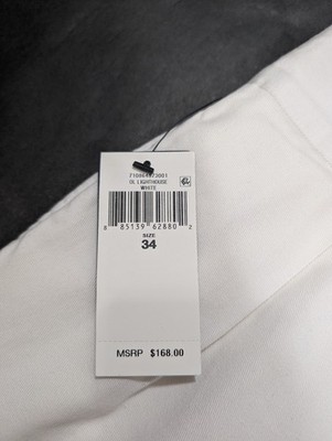 $168 Polo Ralph Lauren White Lighthouse Relaxed Fit Chino Shorts Size 34 Pleated