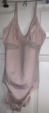 Maidenform Lace Bodysuit Sandshell Firm Shapewear Cool Comfort M