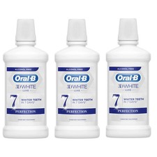 Image of 3x Oral-B 3D White Luxe Alcohol-Free Mouthwash Mint Perfection 500ml