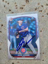 Jaxon Wiggins Signed 2023 Bowman Baseball Card #BD-50 Cubs