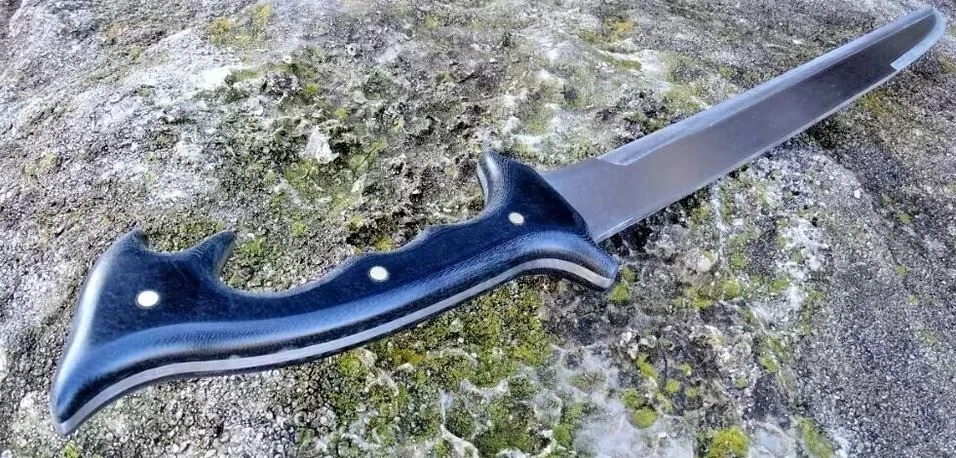 Herramienta D2 hecha a mano personalizada de 25" acero desmotadora táctica con funda de cuero/rep Foto 2 de 4