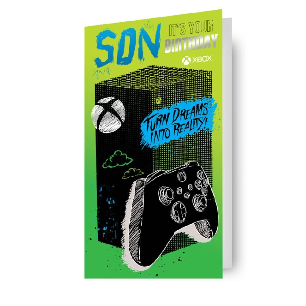 Xbox Birthday Card Son Gaming Card Official Product, Includes Envelope
