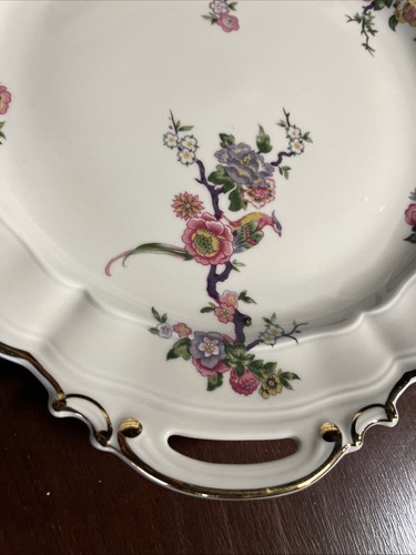 Bernardaud Bengali Limoges France Porcelain Pierced Two Handled Cake Plate - Picture 2 of 5